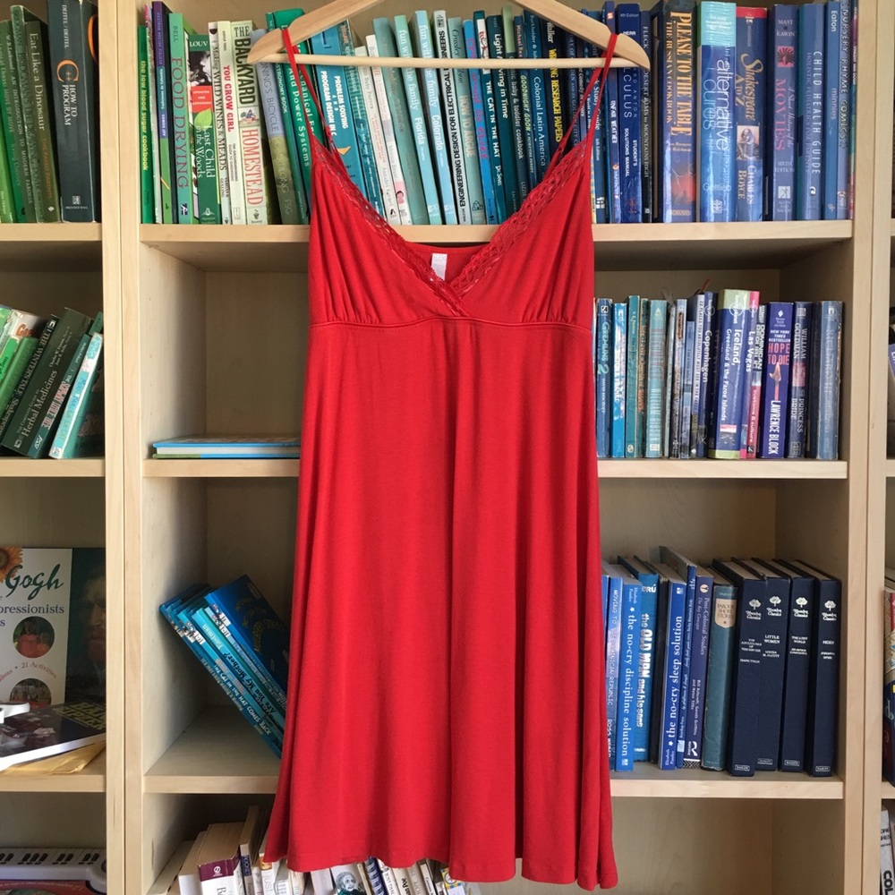 Stretchy comfortable hot red chemise